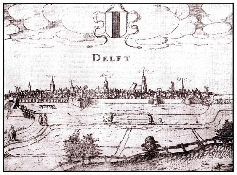 Gezicht op Delft 1613 Guiccardini